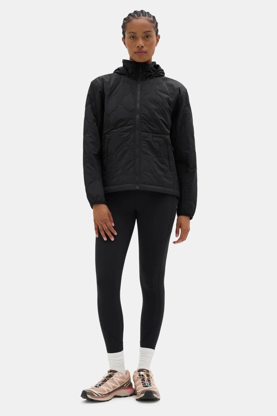 Halfdays Bessie Packable Puffer Jacket Women Sz S Black Quilted Outdoor